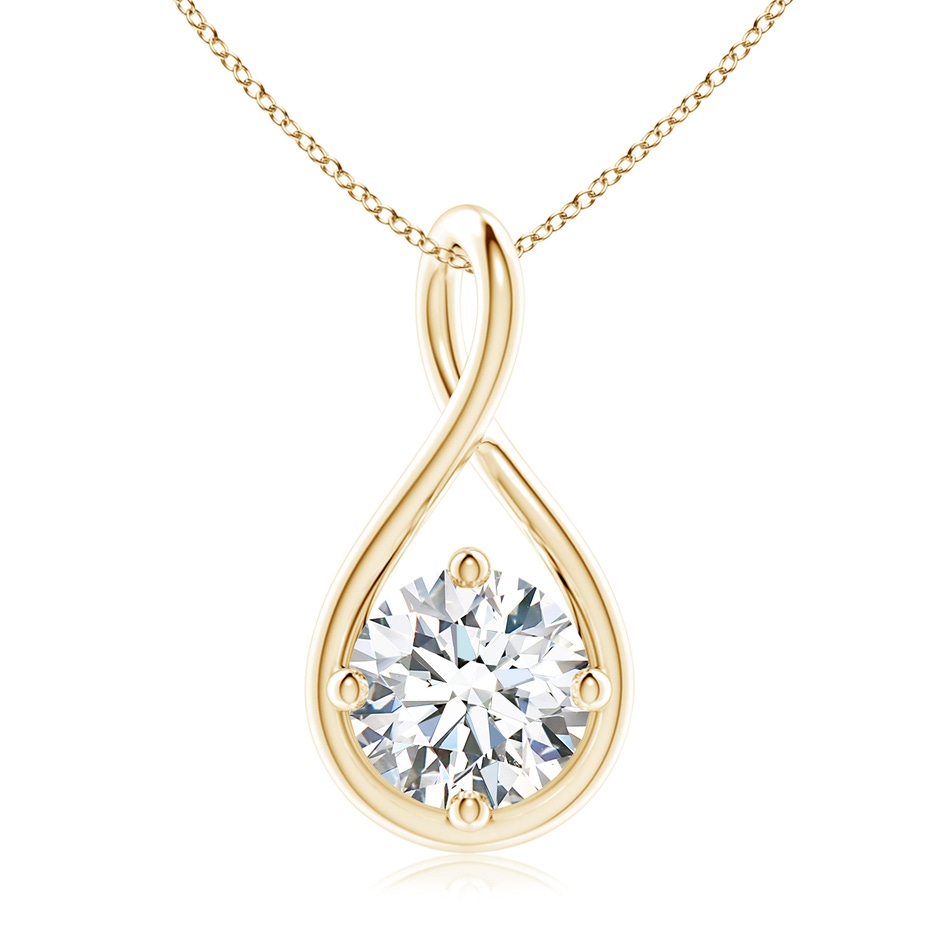 9.1mm FGVS Lab-Grown Solitaire Diamond Twist Bale Pendant in Yellow Gold 