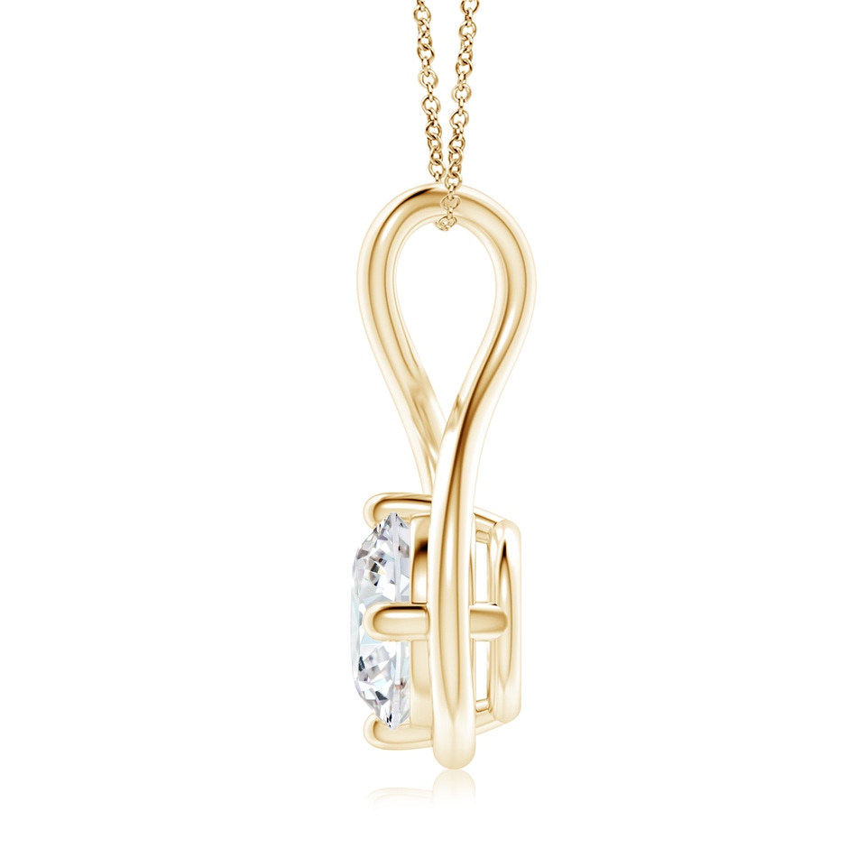 9.1mm FGVS Lab-Grown Solitaire Diamond Twist Bale Pendant in Yellow Gold side 199
