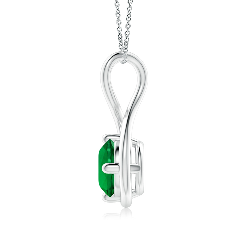 8mm Labgrown Lab-Grown Solitaire Emerald Twist Bale Pendant in White Gold side 199