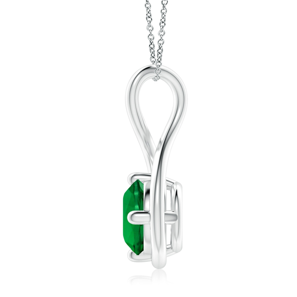 9mm Labgrown Lab-Grown Solitaire Emerald Twist Bale Pendant in White Gold Side 199