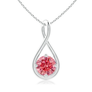 5.1mm Labgrown Solitaire Lab-Grown Fancy Intense Pink Diamond Twist Bale Pendant in P950 Platinum