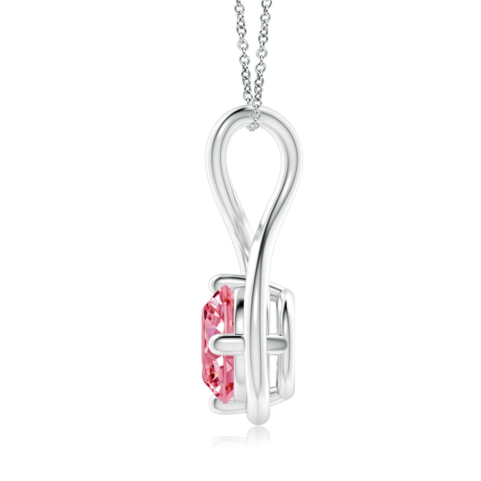 8mm Labgrown Solitaire Lab-Grown Fancy Intense Pink Diamond Twist Bale Pendant in White Gold side 199