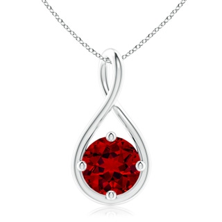 10mm Labgrown Lab-Grown Solitaire Ruby Twist Bale Pendant in P950 Platinum