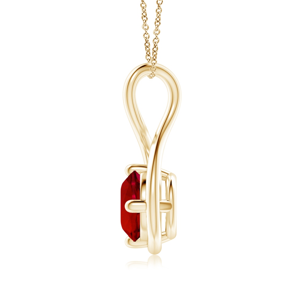 8mm Labgrown Lab-Grown Solitaire Ruby Twist Bale Pendant in Yellow Gold side 199