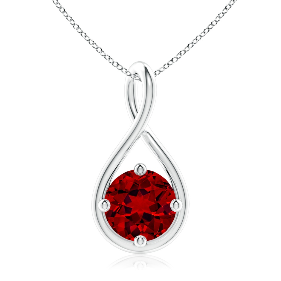 9mm Labgrown Lab-Grown Solitaire Ruby Twist Bale Pendant in White Gold 