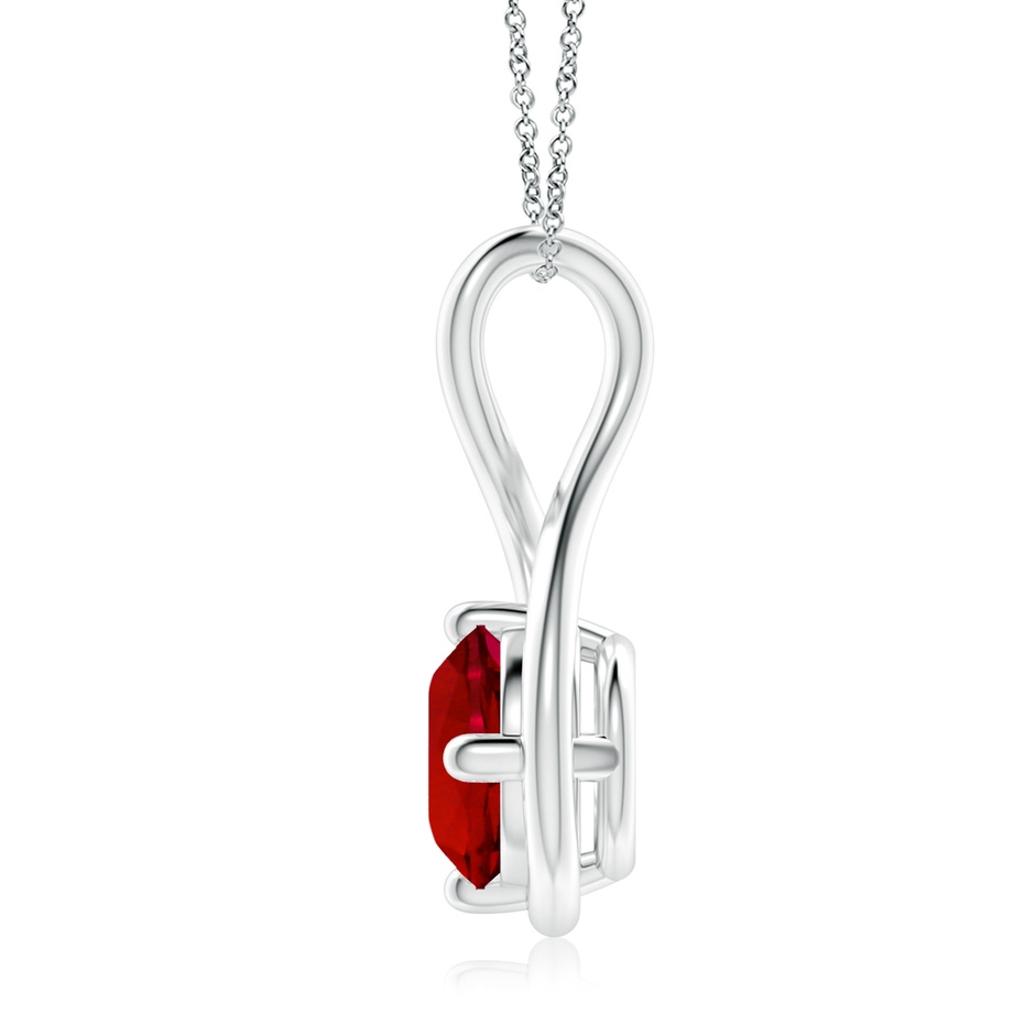 9mm Labgrown Lab-Grown Solitaire Ruby Twist Bale Pendant in White Gold side 199