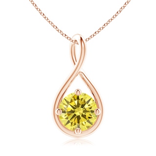 8mm Labgrown Solitaire Lab-Grown Fancy Intense Yellow Diamond Twist Bale Pendant in Rose Gold