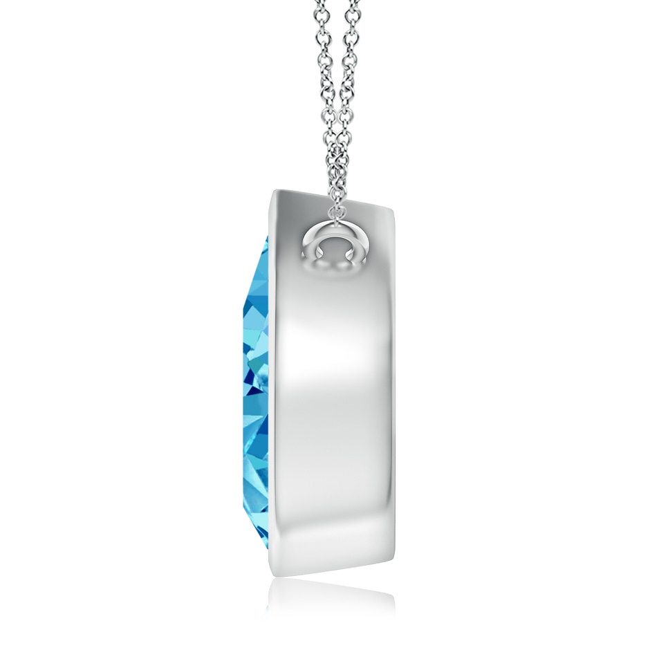 10x6.5mm Labgrown Bezel-Set Pear-Shaped Lab-Grown Fancy Intense Blue Diamond Solitaire Pendant in White Gold side 199