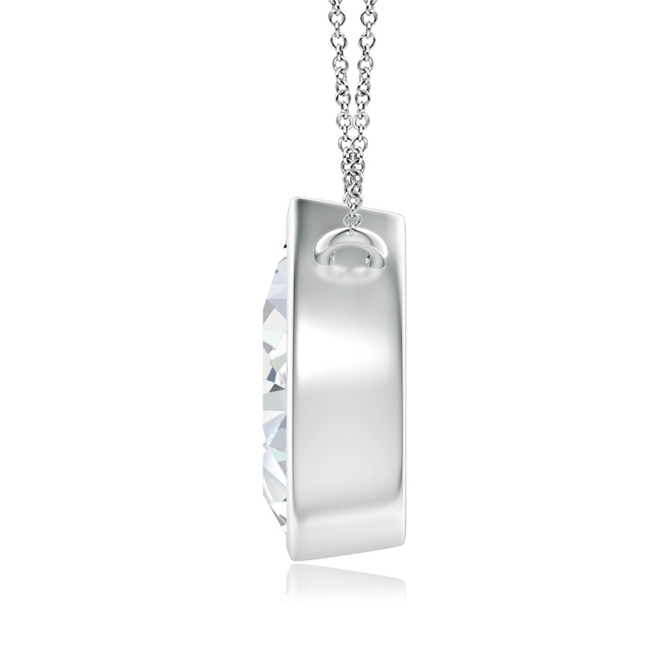 9x5.5mm FGVS Lab-Grown Bezel-Set Pear-Shaped Diamond Solitaire Pendant in White Gold side 199