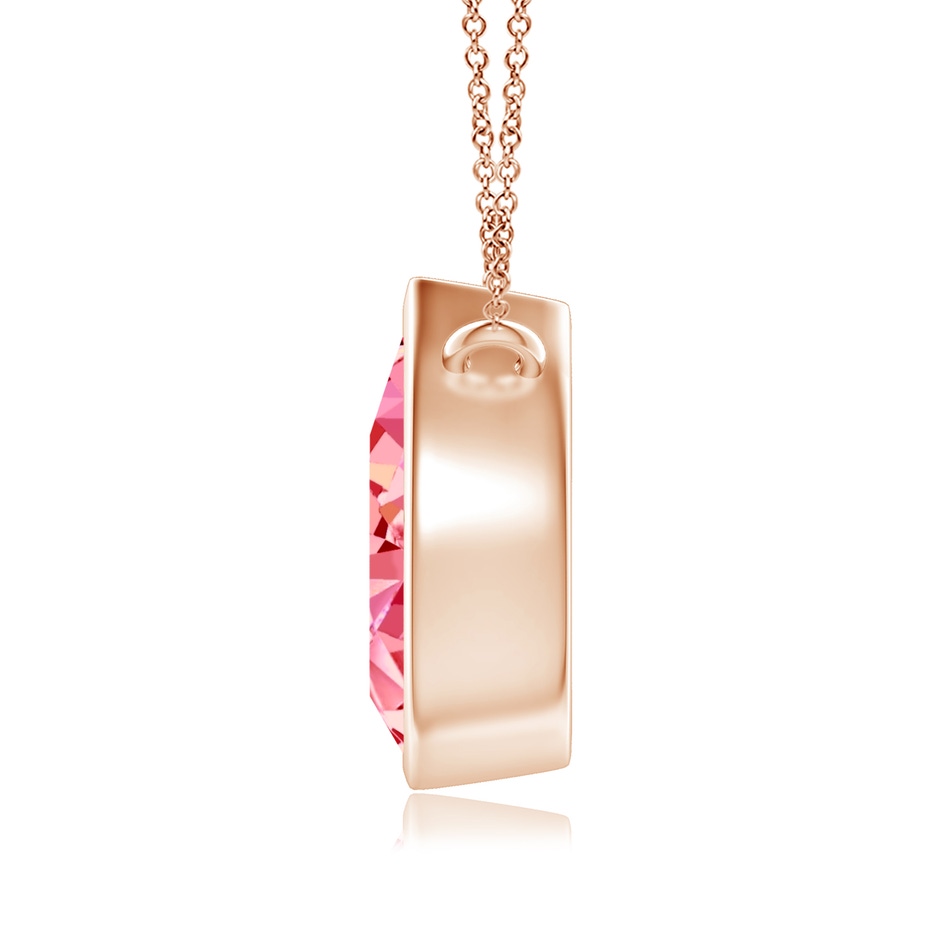 6x4mm Labgrown Bezel-Set Pear-Shaped Lab-Grown Fancy Intense Pink Diamond Solitaire Pendant in 18K Rose Gold side 199
