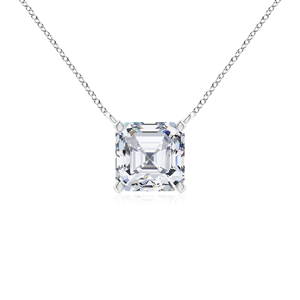 5.1mm FGVS Lab-Grown Asscher-Cut Diamond Solitaire Pendant in White Gold