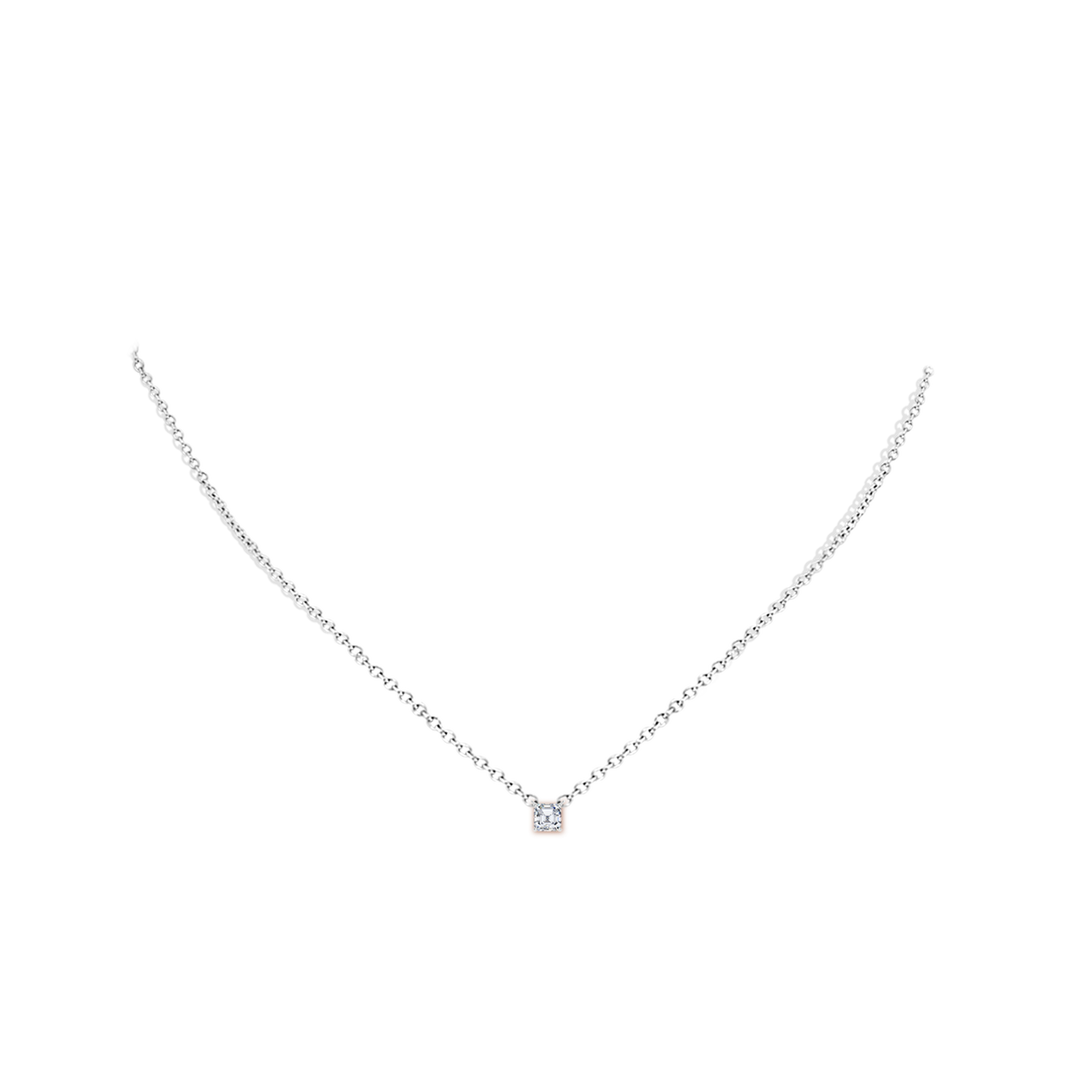 5.1mm FGVS Lab-Grown Asscher-Cut Diamond Solitaire Pendant in White Gold - body_neck