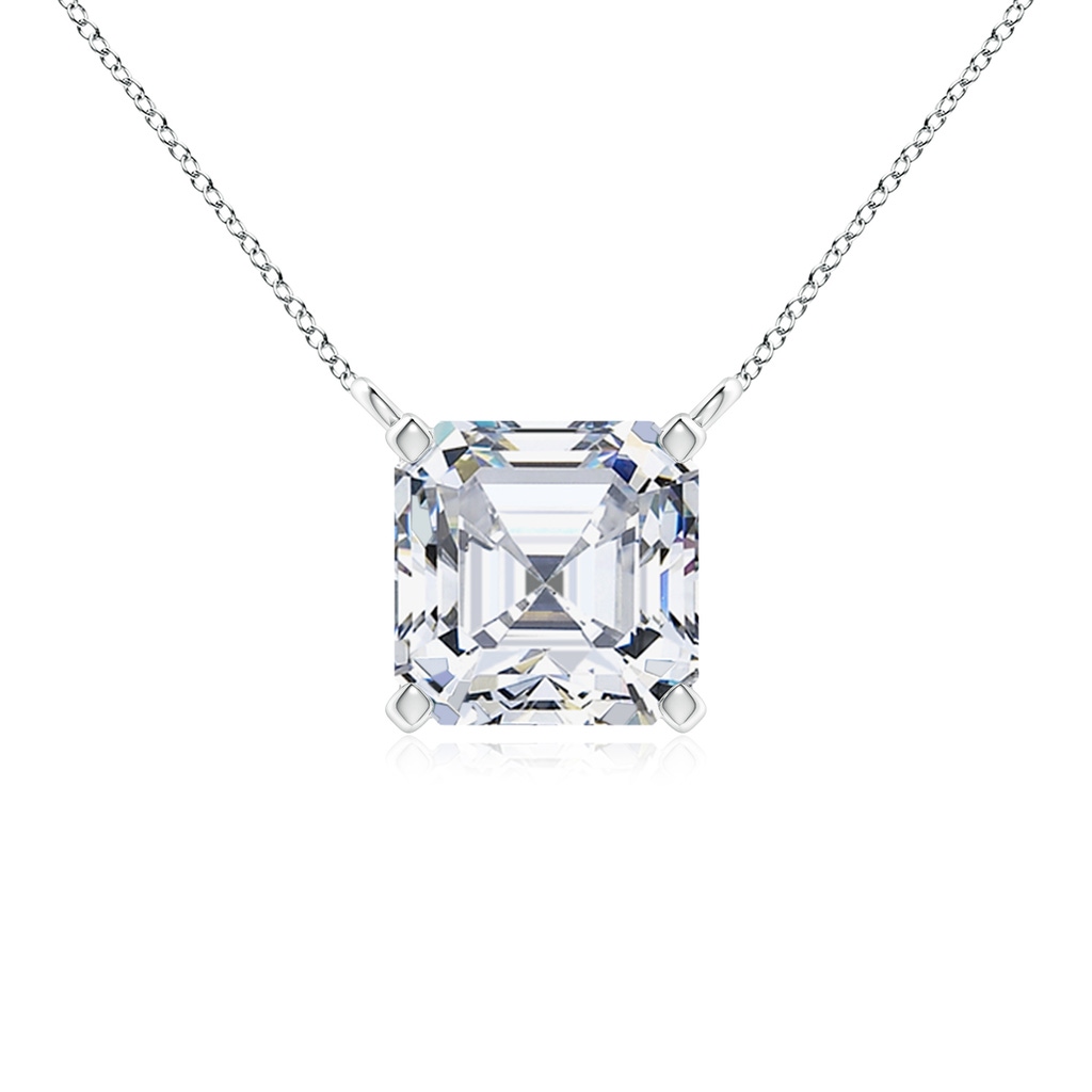 7mm FGVS Lab-Grown Asscher-Cut Diamond Solitaire Pendant in P950 Platinum