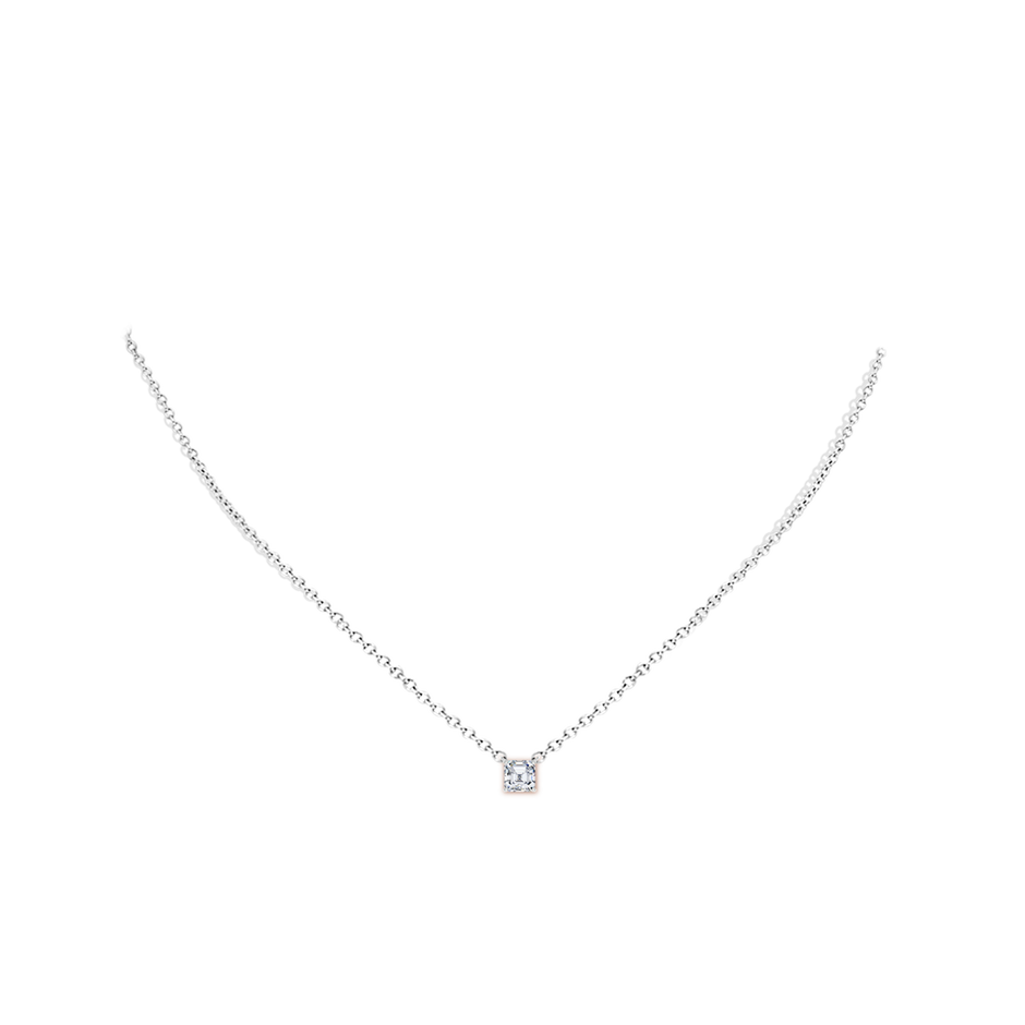 7mm FGVS Lab-Grown Asscher-Cut Diamond Solitaire Pendant in P950 Platinum pen