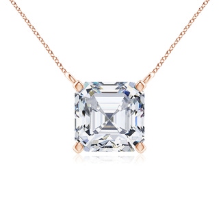 8mm FGVS Lab-Grown Asscher-Cut Diamond Solitaire Pendant in 9K Rose Gold