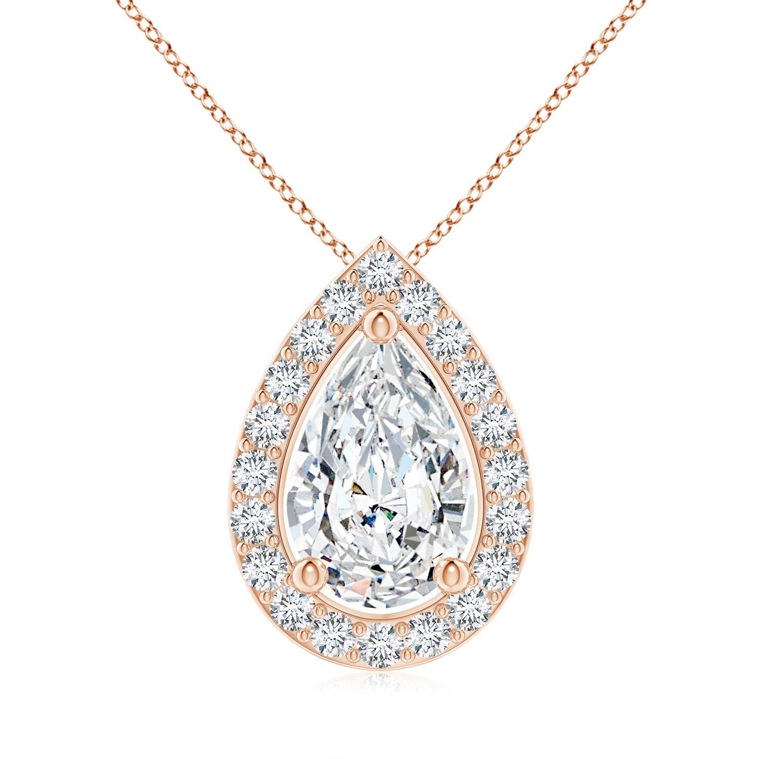 Image Representation of the Rose Gold Lab Grown Diamond Necklaces & Pendants