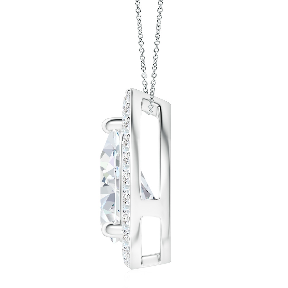 11x7mm FGVS Lab-Grown Pear Diamond Solitaire Floating Halo Pendant in White Gold side 199