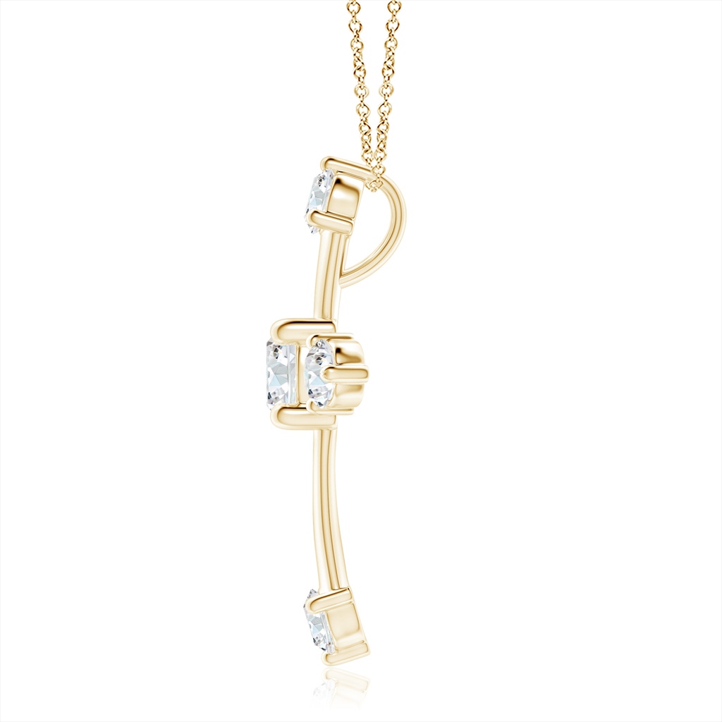 5.9mm FGVS Lab-Grown Classic Diamond Budded Cross Pendant in Yellow Gold - side 199