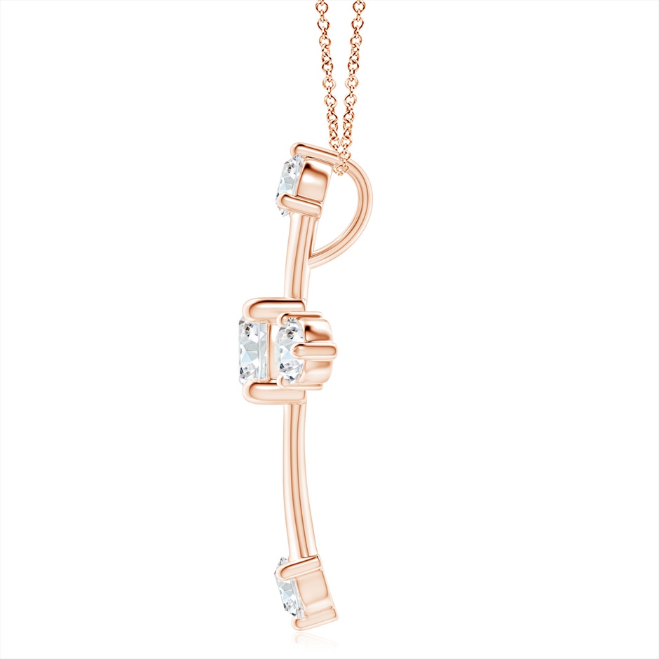 6.4mm FGVS Lab-Grown Classic Diamond Budded Cross Pendant in 18K Rose Gold side 199