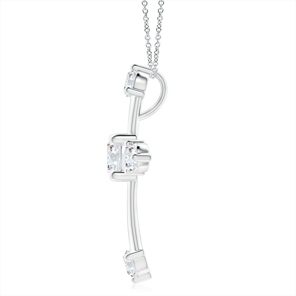 6.4mm FGVS Lab-Grown Classic Diamond Budded Cross Pendant in P950 Platinum - side 199