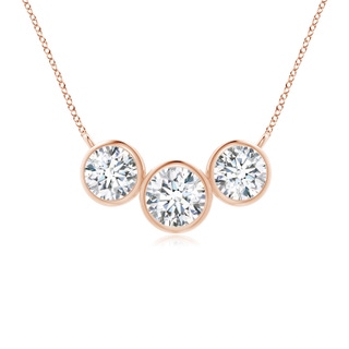 4.7mm FGVS Lab-Grown Three Stone Bezel-Set Round Diamond Pendant in 10K Rose Gold