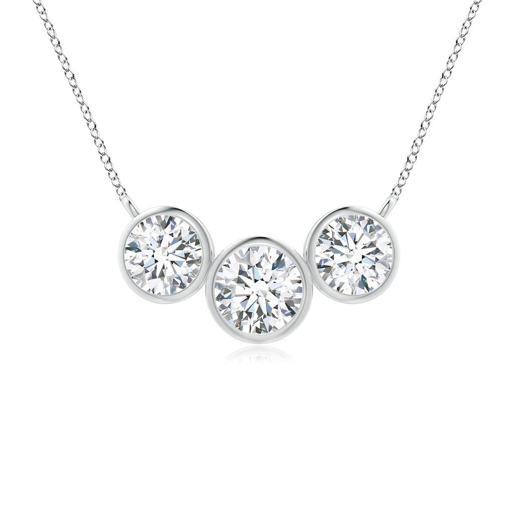 4.7mm FGVS Lab-Grown Three Stone Bezel-Set Round Diamond Pendant in P950 Platinum