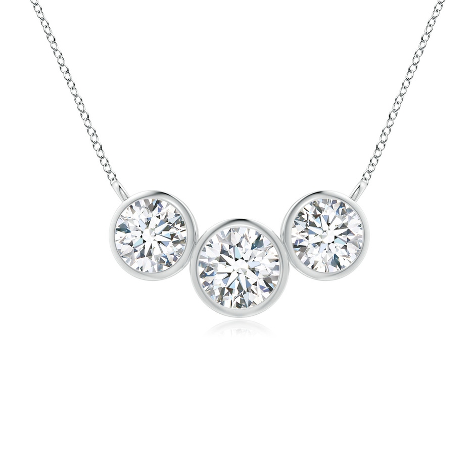 4.7mm FGVS Lab-Grown Three Stone Bezel-Set Round Diamond Pendant in P950 Platinum 