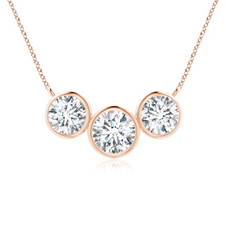 6mm FGVS Lab-Grown Three Stone Bezel-Set Round Diamond Pendant in 10K Rose Gold