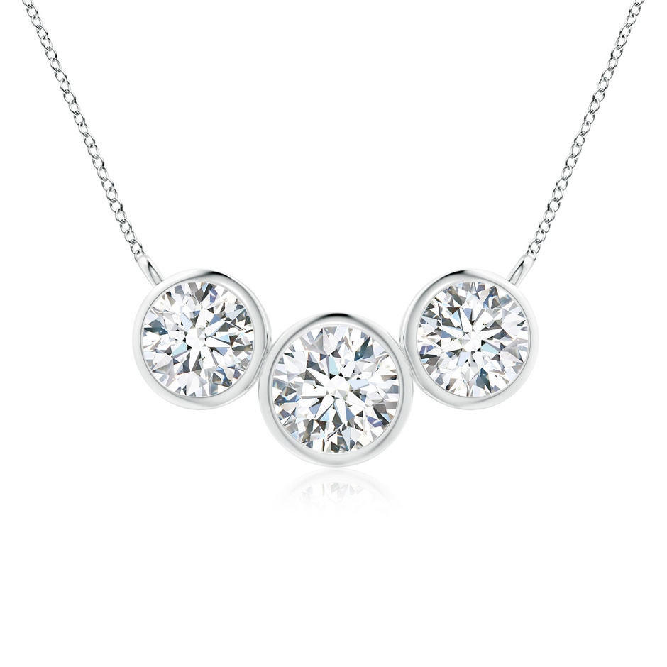 6mm FGVS Lab-Grown Three Stone Bezel-Set Round Diamond Pendant in P950 Platinum 