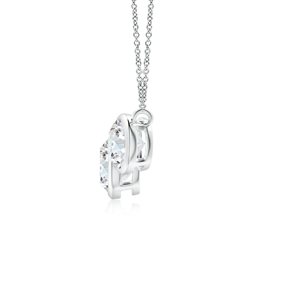 6mm FGVS Lab-Grown Three Stone Bezel-Set Round Diamond Pendant in White Gold side 199