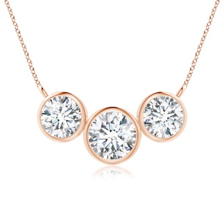 7.2mm FGVS Lab-Grown Three Stone Bezel-Set Round Diamond Pendant in 10K Rose Gold