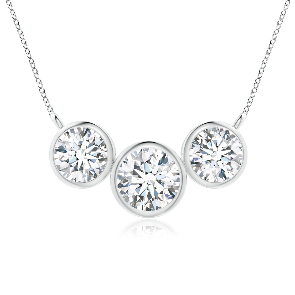 7.2mm FGVS Lab-Grown Three Stone Bezel-Set Round Diamond Pendant in P950 Platinum