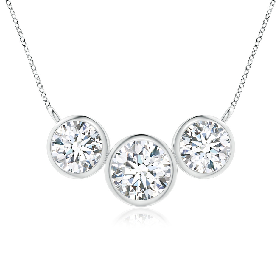 7.2mm FGVS Lab-Grown Three Stone Bezel-Set Round Diamond Pendant in P950 Platinum 