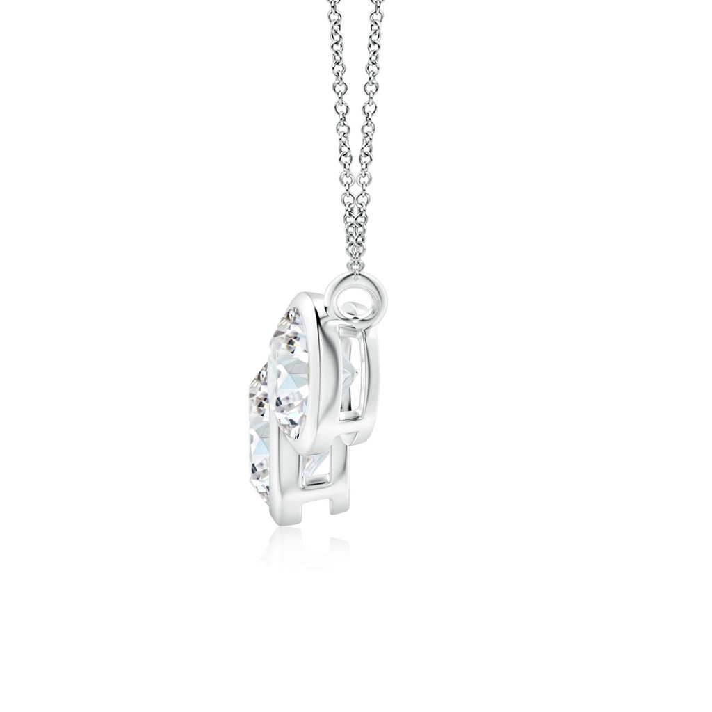 7.2mm FGVS Lab-Grown Three Stone Bezel-Set Round Diamond Pendant in White Gold - side 199