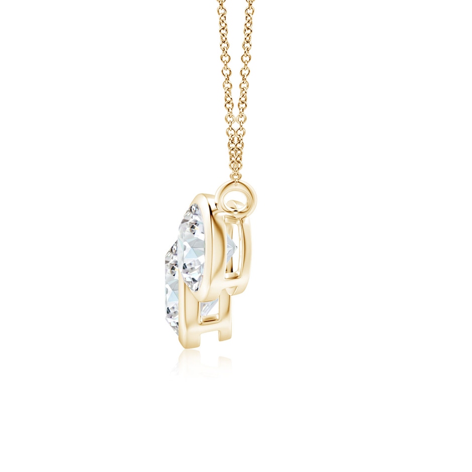 7.2mm FGVS Lab-Grown Three Stone Bezel-Set Round Diamond Pendant in Yellow Gold side 199