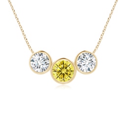 Classic Yellow Gold Lab Grown Yellow Diamond Necklaces & Pendants