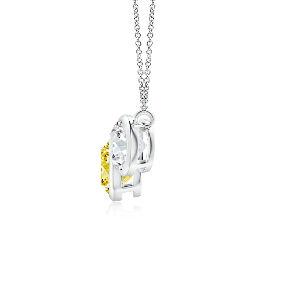 6mm Labgrown Three Stone Bezel-Set Round Lab-Grown Fancy Intense Yellow Diamond Pendant in White Gold side 199