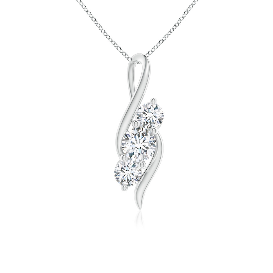 5.1mm FGVS Lab-Grown Diamond Three Stone Pendant with Twisted Bale in P950 Platinum 