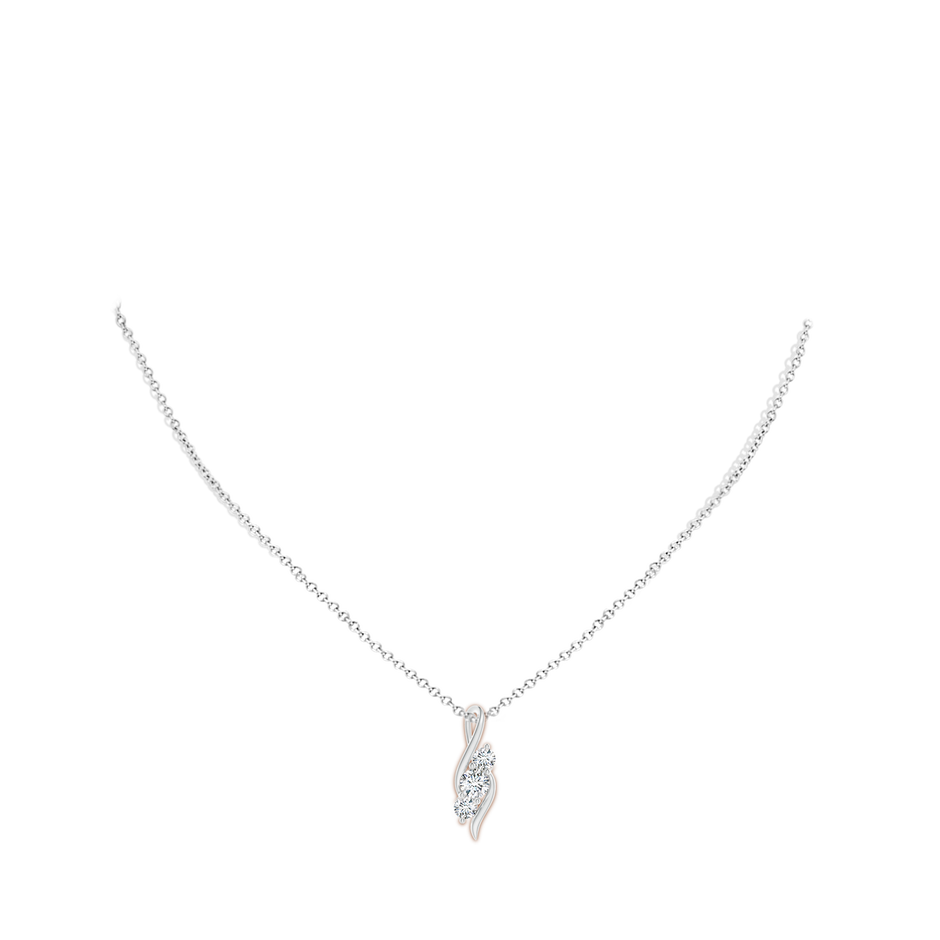 5.1mm FGVS Lab-Grown Diamond Three Stone Pendant with Twisted Bale in P950 Platinum pen