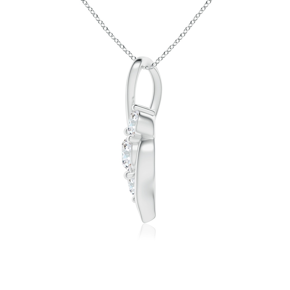 5.1mm FGVS Lab-Grown Diamond Three Stone Pendant with Twisted Bale in White Gold side 199
