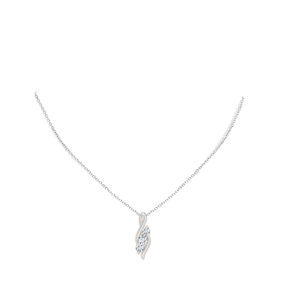 5.9mm FGVS Lab-Grown Diamond Three Stone Pendant with Twisted Bale in P950 Platinum pen
