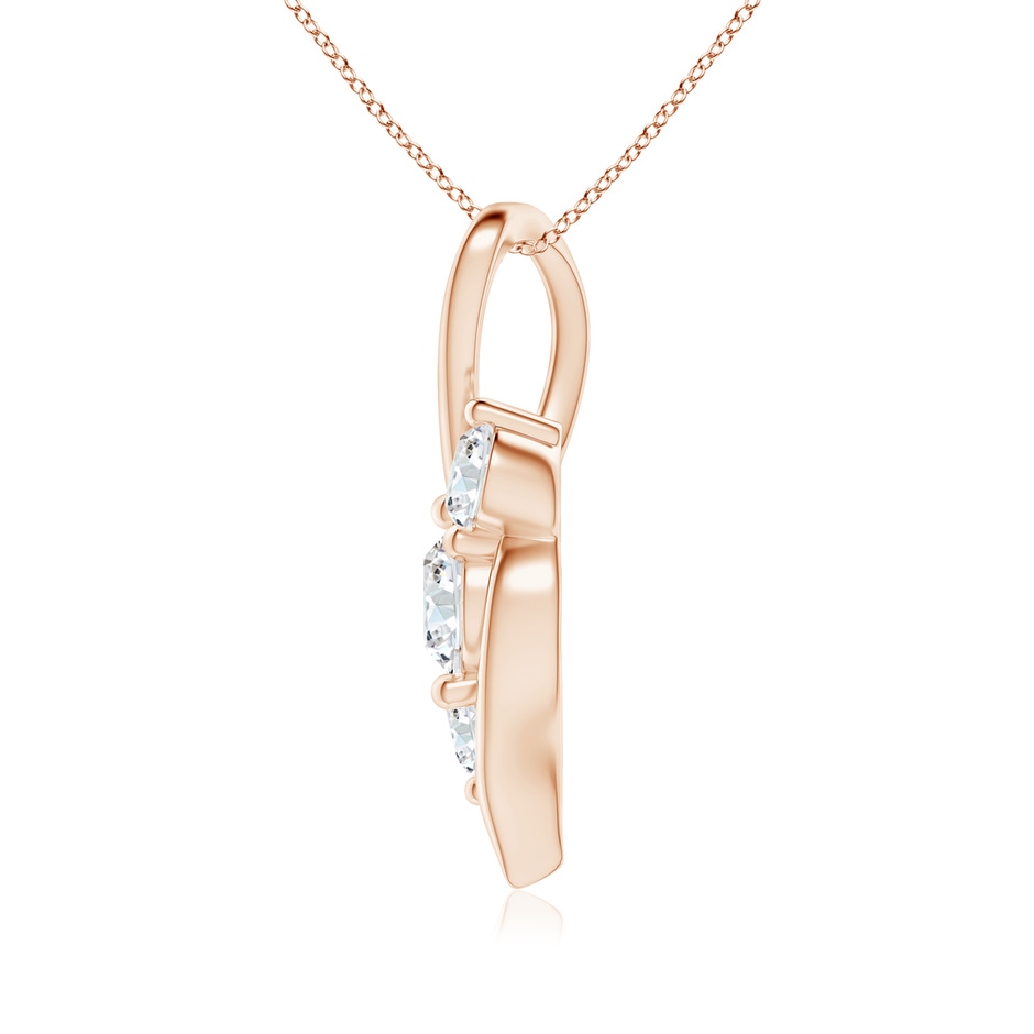 5.9mm FGVS Lab-Grown Diamond Three Stone Pendant with Twisted Bale in Rose Gold side 199