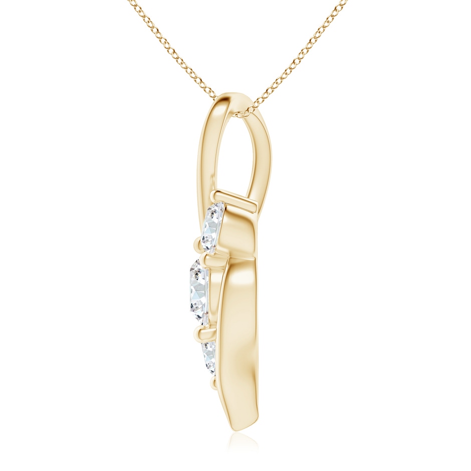 6.4mm FGVS Lab-Grown Diamond Three Stone Pendant with Twisted Bale in 18K Yellow Gold side 199