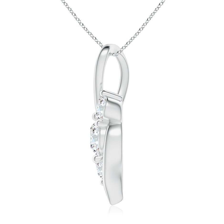 6.4mm FGVS Lab-Grown Diamond Three Stone Pendant with Twisted Bale in White Gold side 199