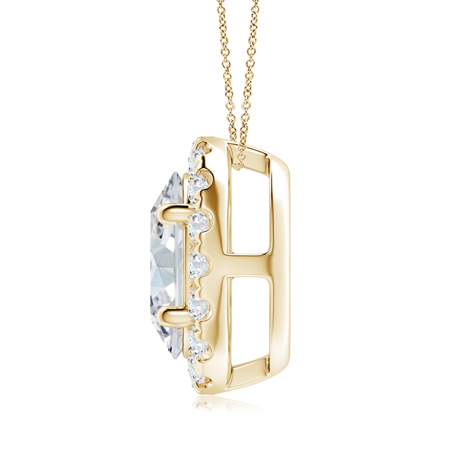 9x7mm FGVS Lab-Grown Oval Diamond Halo Pendant in Yellow Gold side 199
