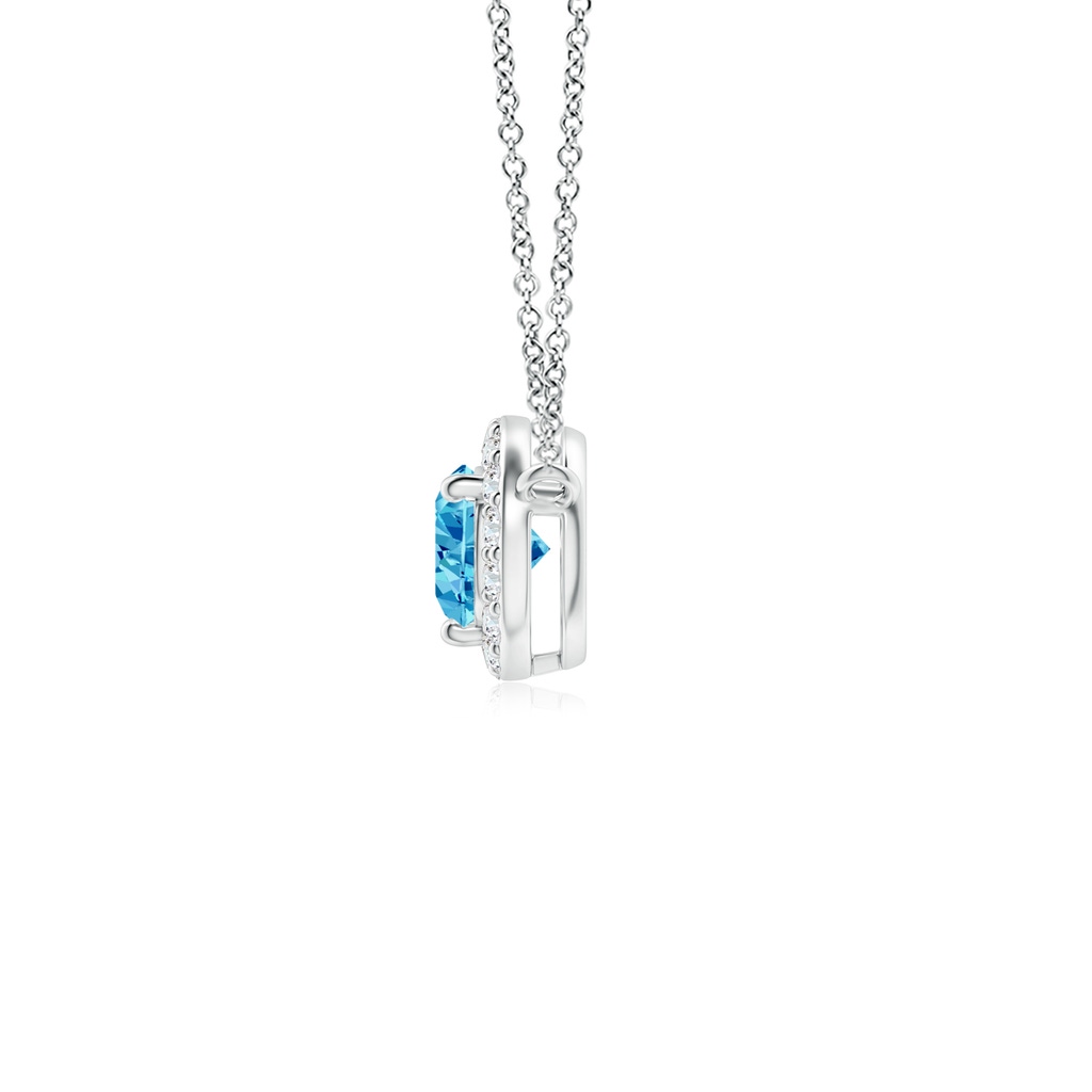 6x4mm Labgrown Sideways Pear-Shaped Lab-Grown Fancy Intense Blue Diamond Halo Pendant in White Gold - side 199