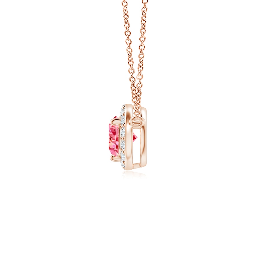 6x4mm Labgrown Sideways Pear-Shaped Lab-Grown Fancy Intense Pink Diamond Halo Pendant in Rose Gold side 199