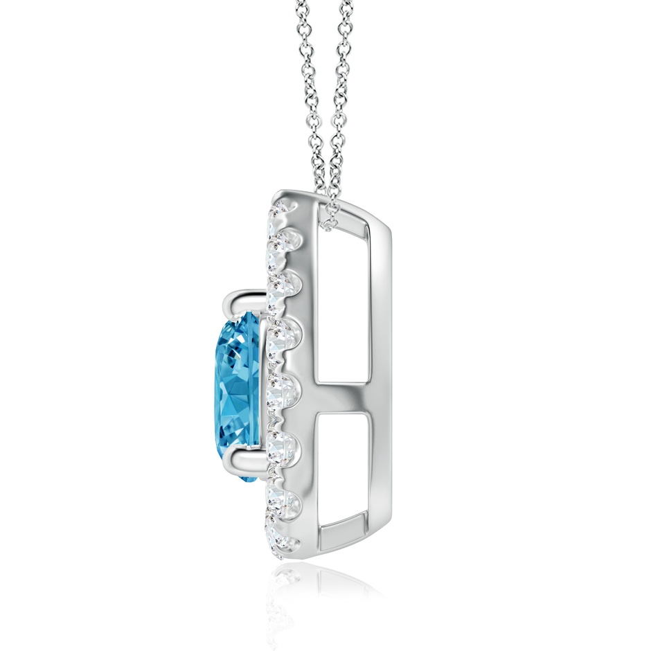 6mm Labgrown Floating Round Lab-Grown Fancy Intense Blue Diamond Pendant with Pear-Shaped Halo in White Gold side 199