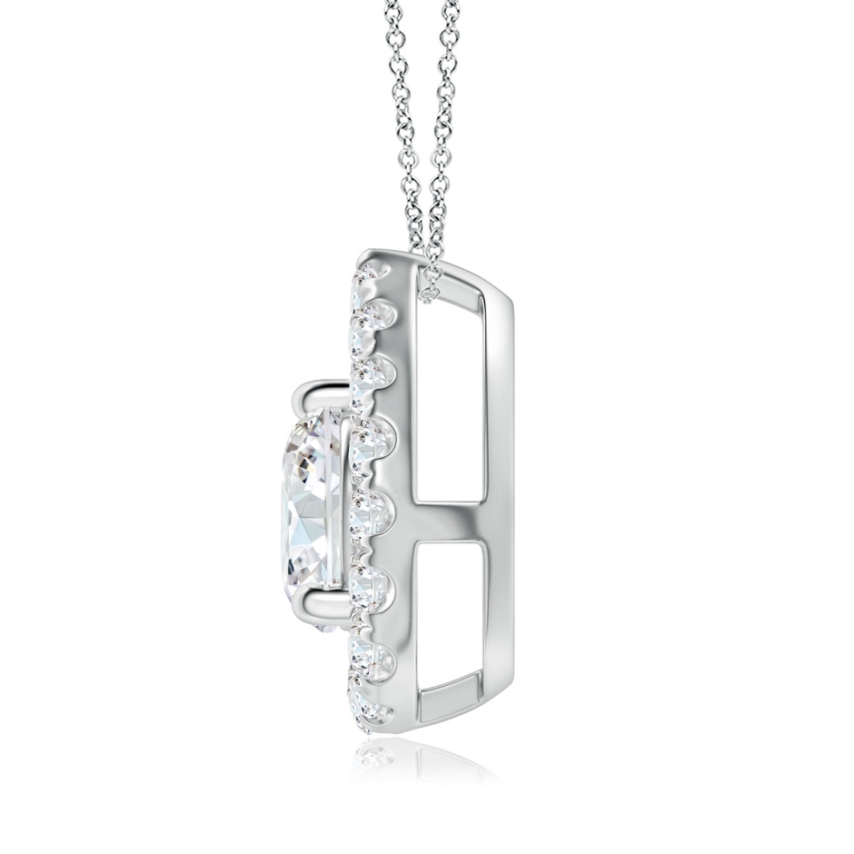 6mm FGVS Lab-Grown Floating Round Diamond Pendant with Pear-Shaped Halo in 18K White Gold side 199