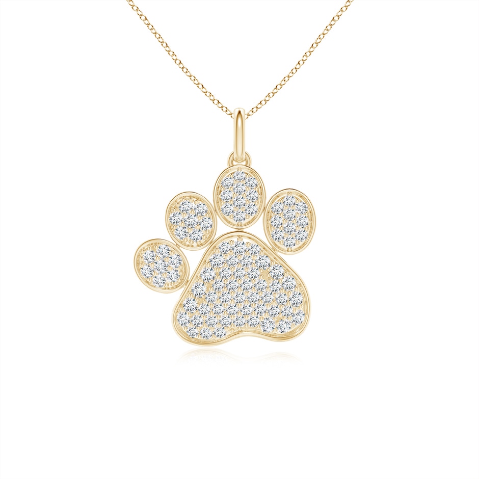 1.6mm FGVS Lab-Grown Pave-Set Diamond Paw Pendant in Yellow Gold 